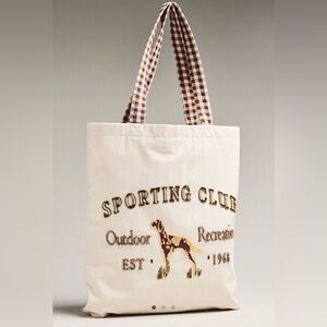 Anthropologie Printed Bead Canvas Tote